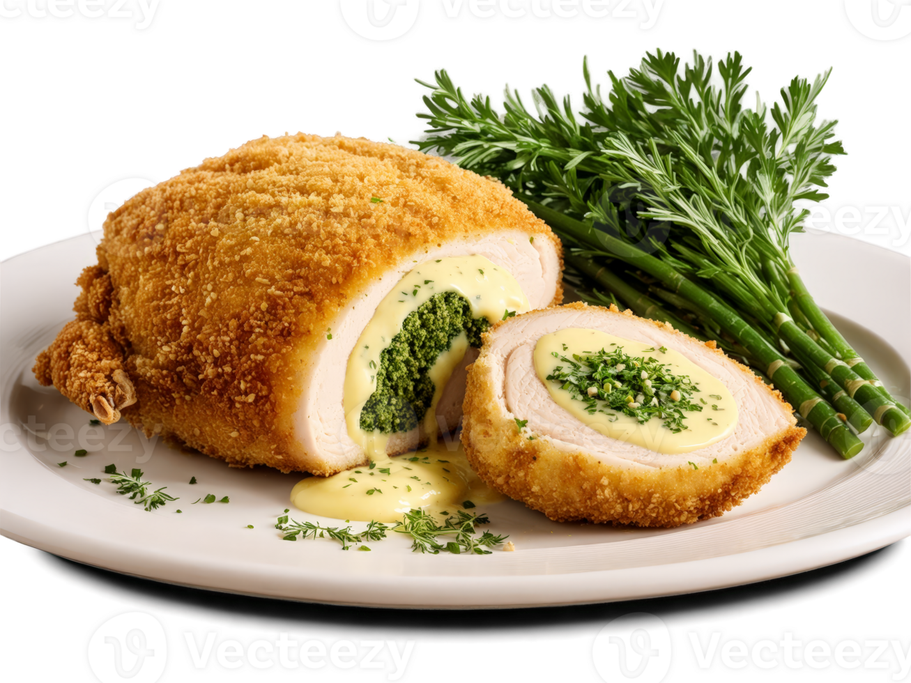 Chicken Kiev with garlic butter and herbs png