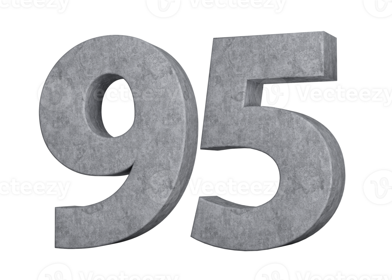 3d Concrete Number Ninety five 95 Digit Made Of Grey Concrete Stone 3d Illustration png