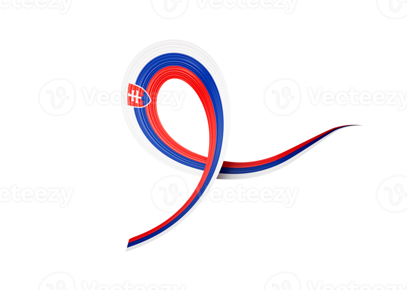 3d Flag Of Slovakia 3d Waving Ribbon Flag, 3d Illustration png