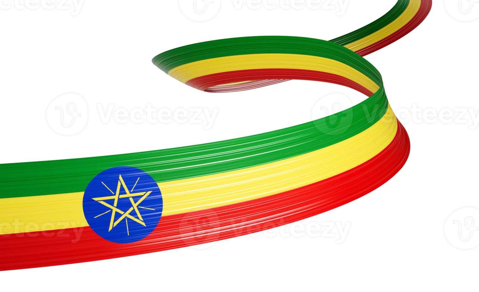 3d Flag Of Ethiopia 3d Wavy Shiny Ethiopia Ribbon Flag 3d Illustration png