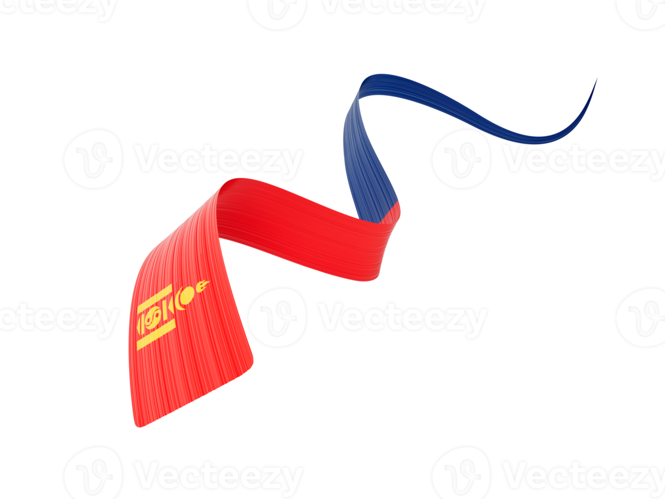 3d Flag Of Mongolia 3d Wavy Shiny Mongolia Ribbon 3d Illustration png