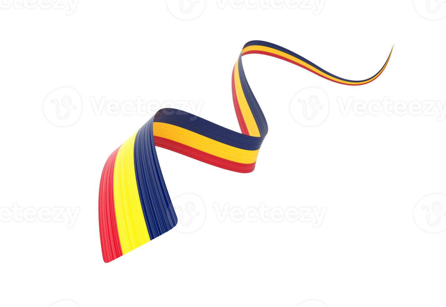3d Flag Of Chad 3d Wavy Shiny Chad Ribbon Flag 3d Illustration png