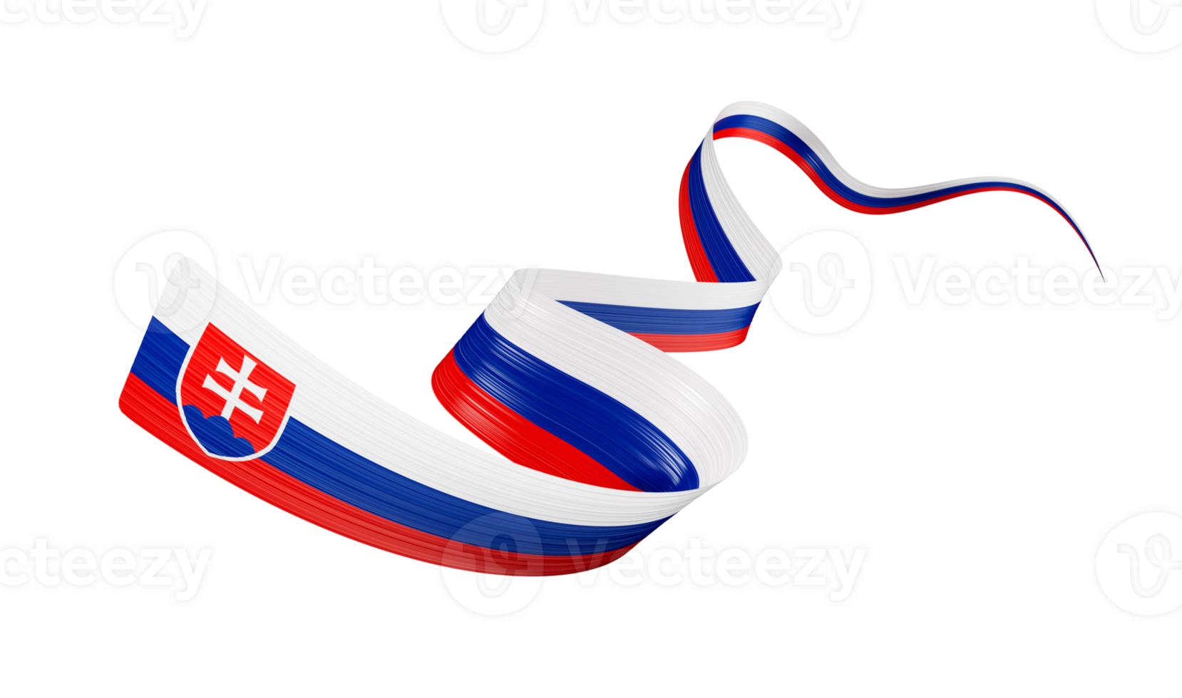 3d Flag Of Slovakia 3d Waving Ribbon Flag, 3d Illustration png