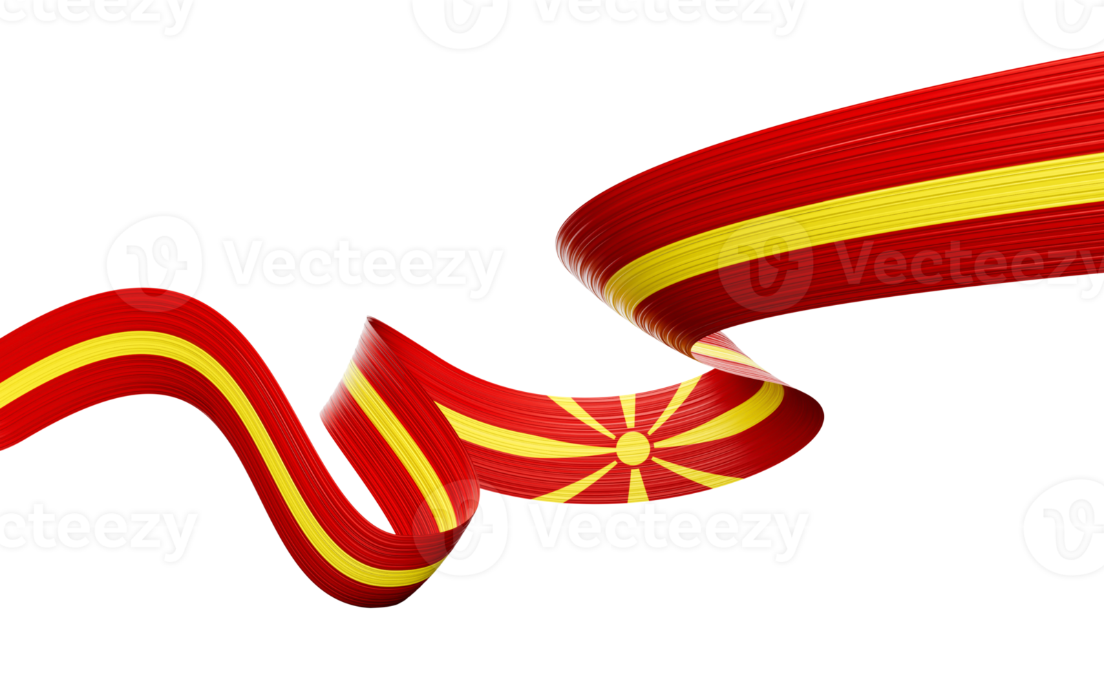 3d Flag Of North Macedonia 3d Wavy Shiny North Macedonia Ribbon 3d Illustration png