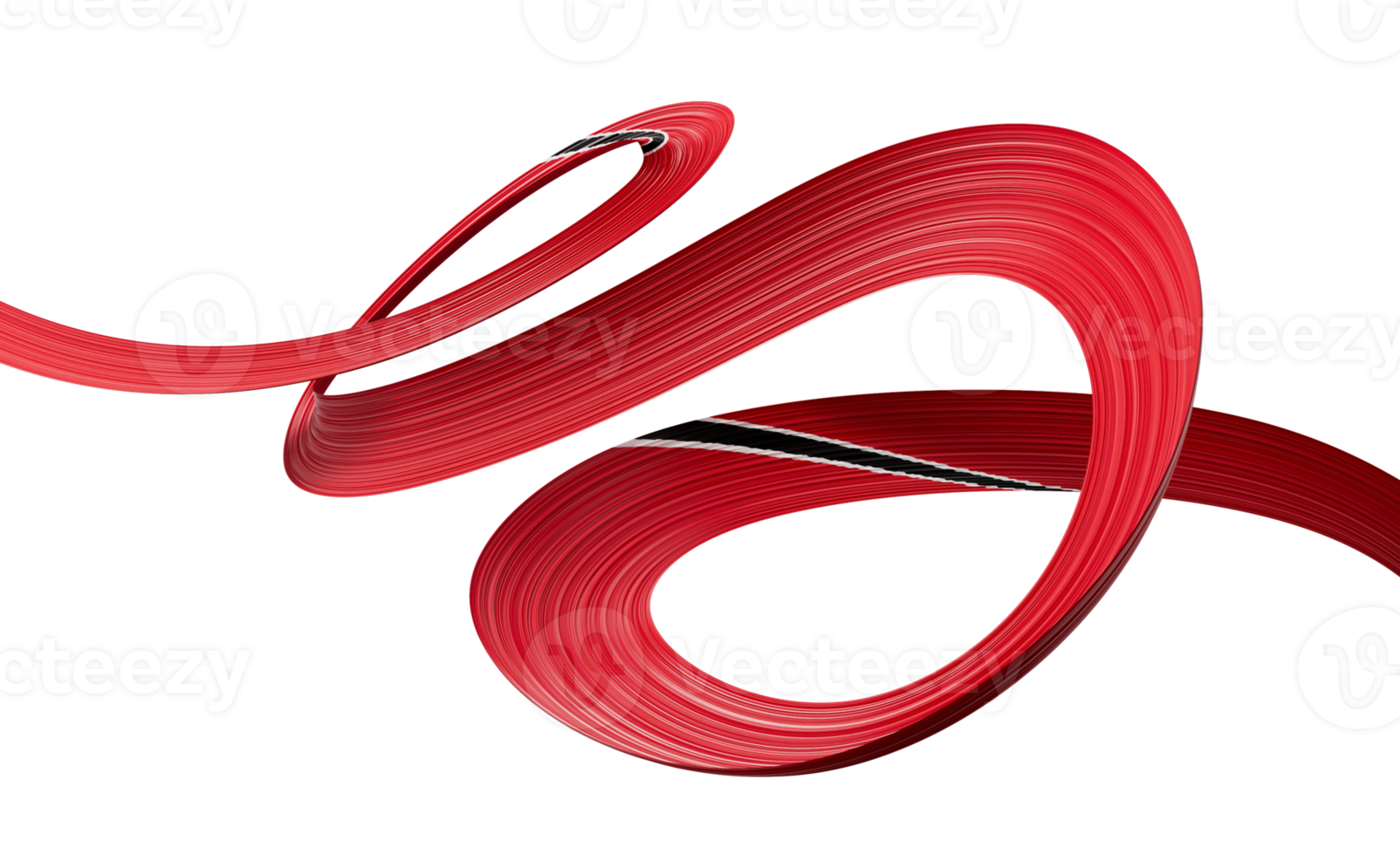 3d Flag Of Trinidad And Tobago 3d Wavy Shiny Ribbon 3d Illustration png