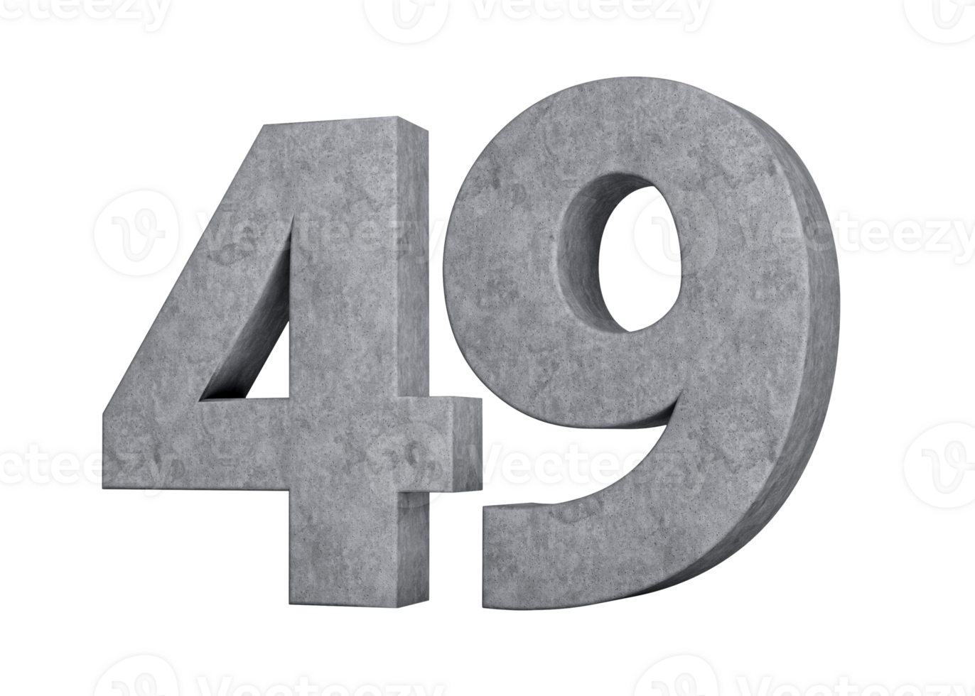 3d Concrete Number Forty nine 49 Digit Made Of Grey Concrete Stone 3d Illustration png