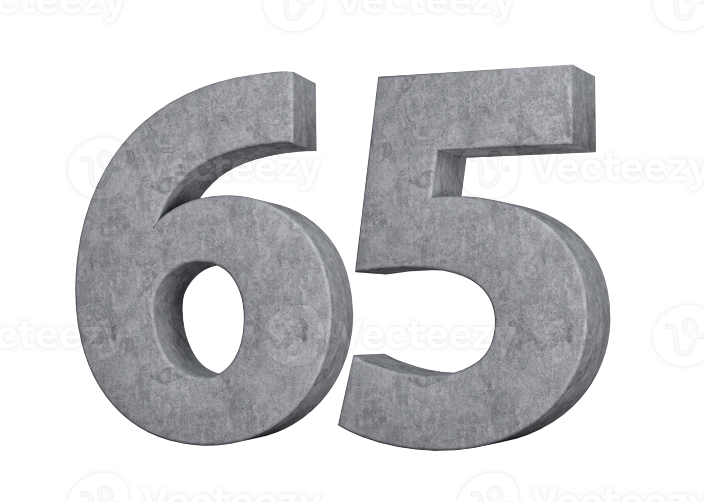 3d Concrete Number Sixty five 65 Digit Made Of Grey Concrete Stone 3d Illustration png