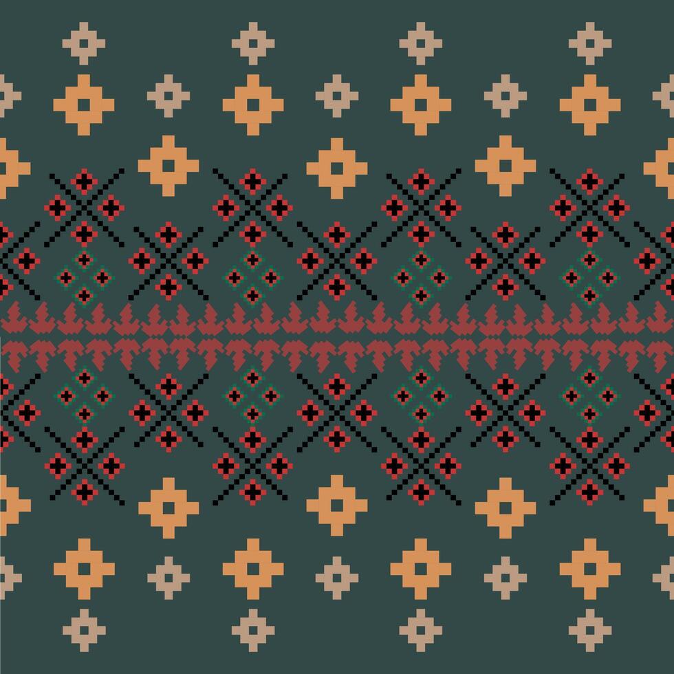 Abstract ethnic geometric pattern design for background or wallpaper,Ikat geometric folklore ornament. vector