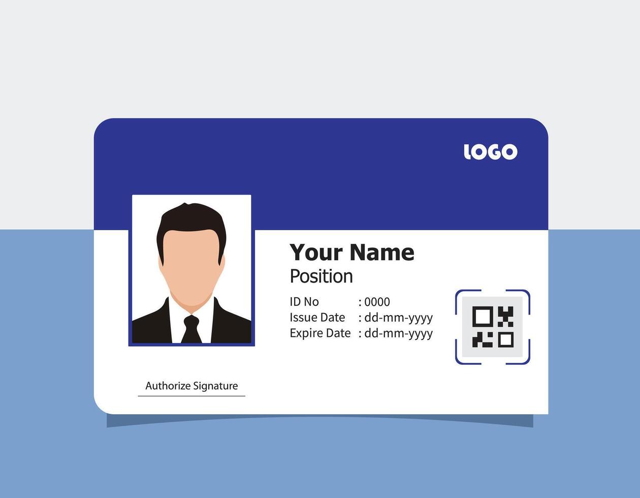 Fully Customizable Employee ID Card Templates vector