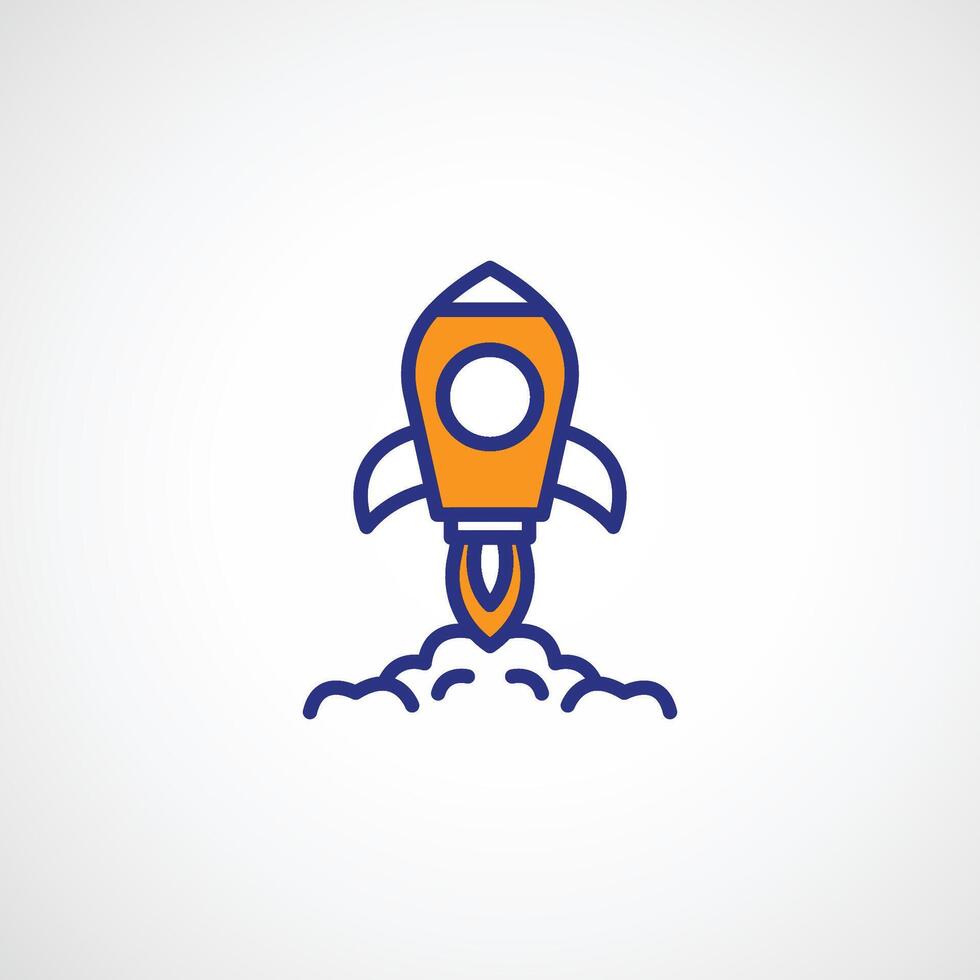 Rocket icon or logo design isolated sign symbol illustration - high quality line style icon suitable for designers, web developers, displays and websites vector