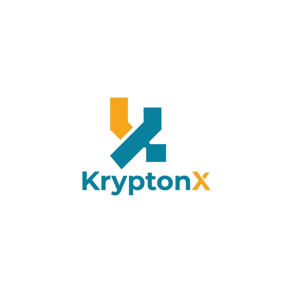 Modern K and X letter design for crypto currency, stock and technology company logos on white background vector
