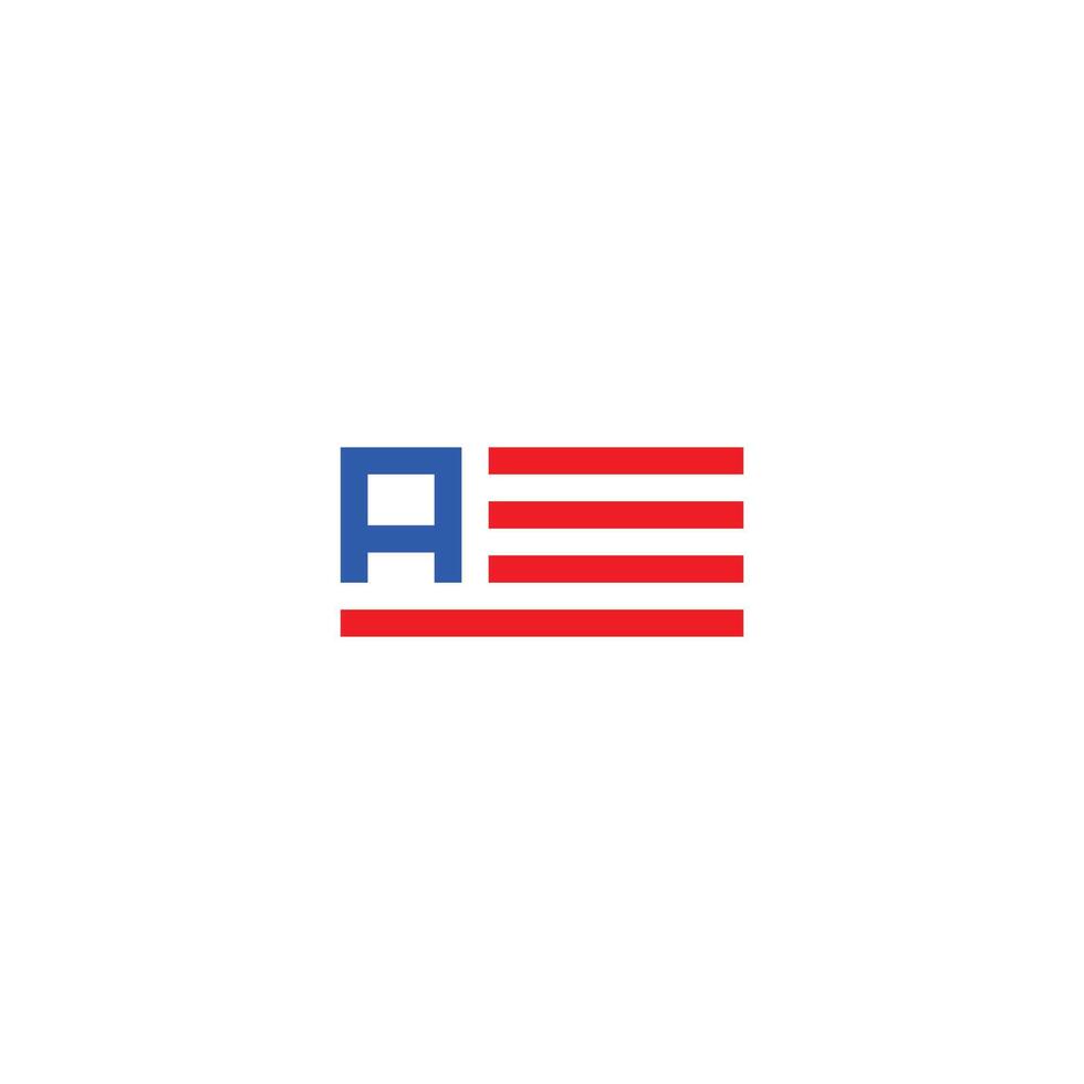 Modern and creative letter A and American flag design. Creative logo design on white background vector