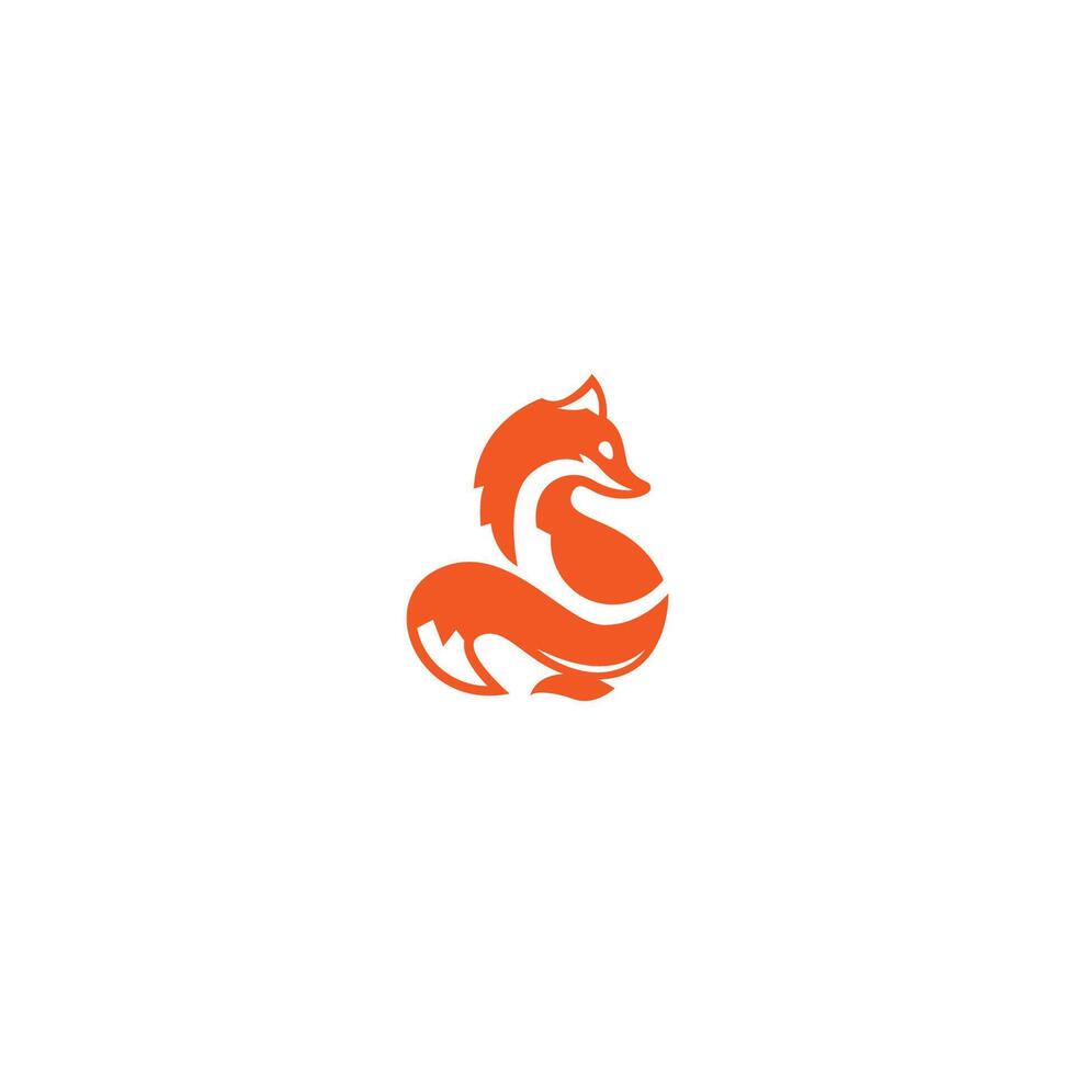Creative orange wolf Logo design vector
