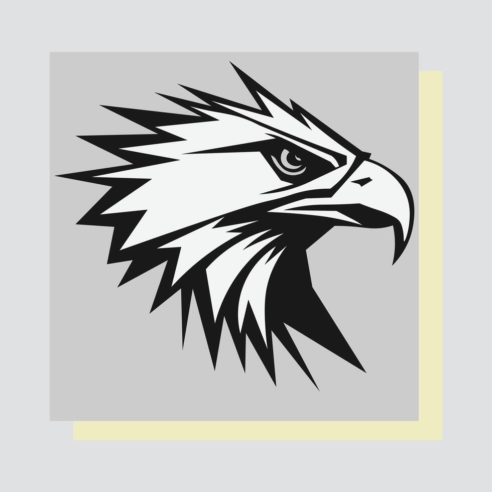 Geometric Eagle Silhouette in Bold Black and White vector