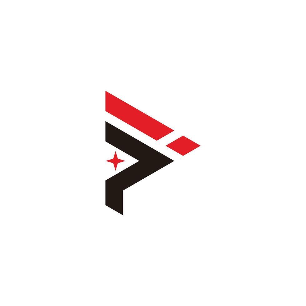 letters pi stars simple geometric stripe logo vector