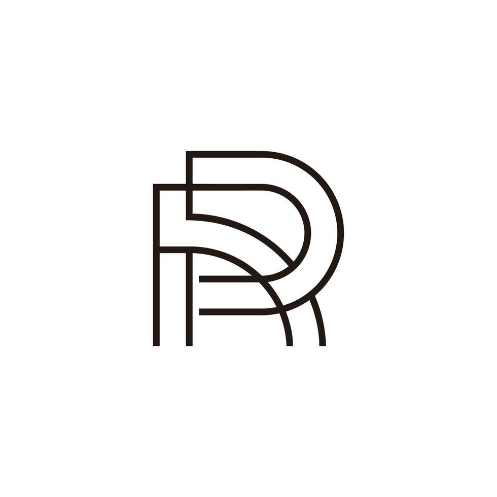 letter rp wires linked simple geometric logo vector