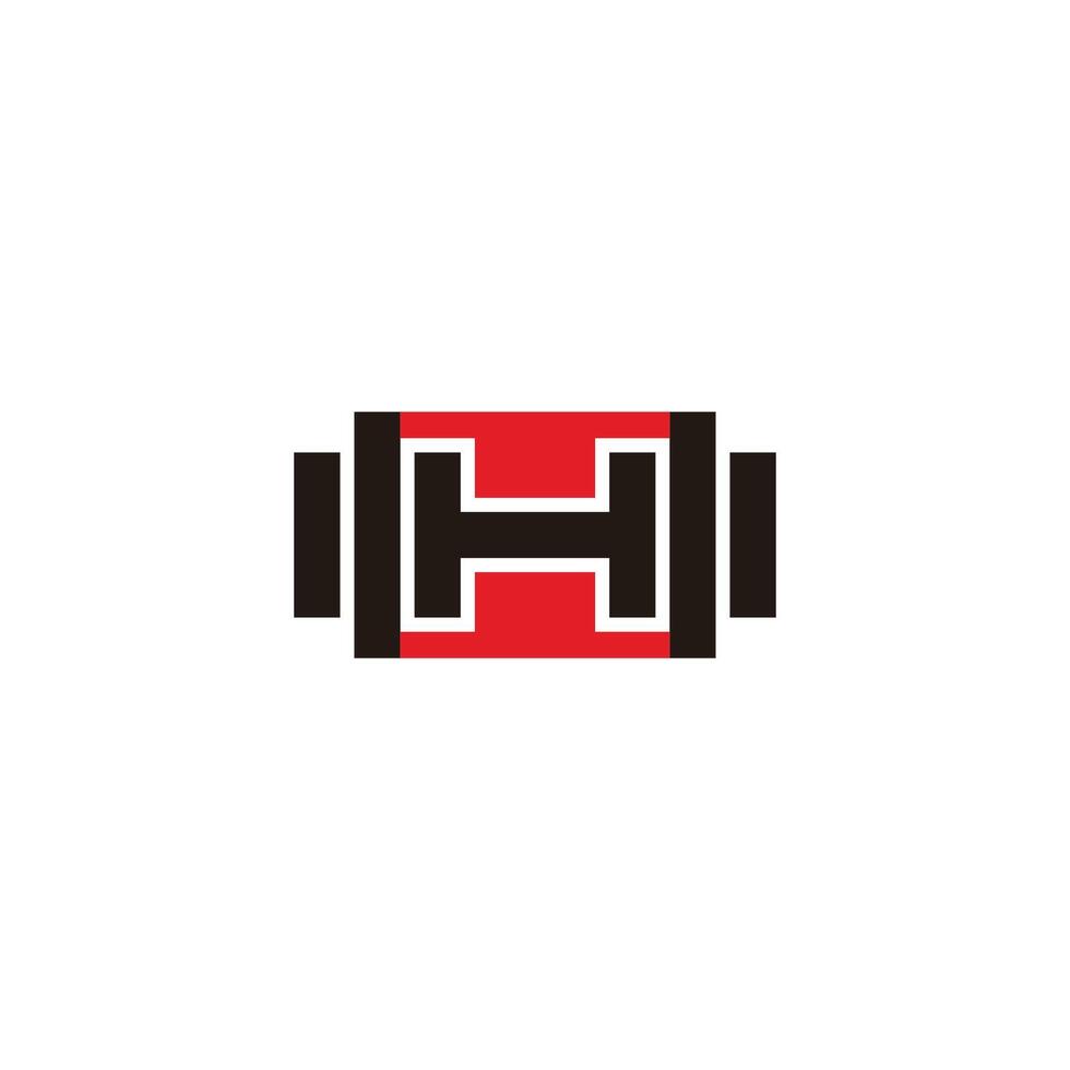 letter h dumbell gym work out simple logo vector