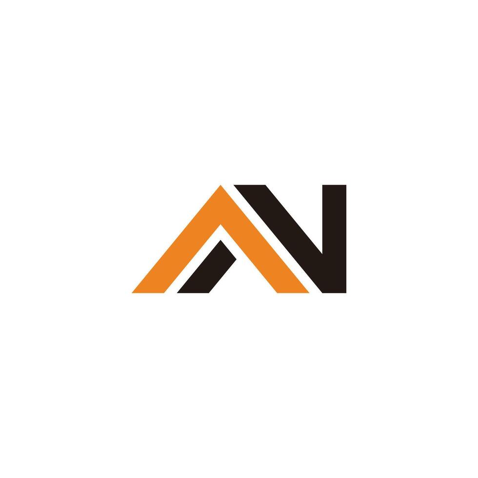 letter an 3d lines flat abstract logo vector