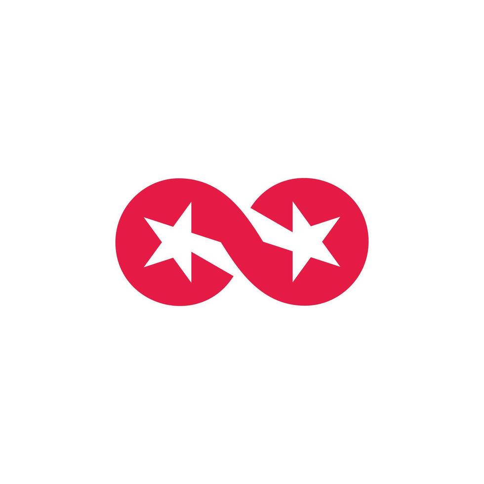 infinity linked swoosh stars simple logo vector