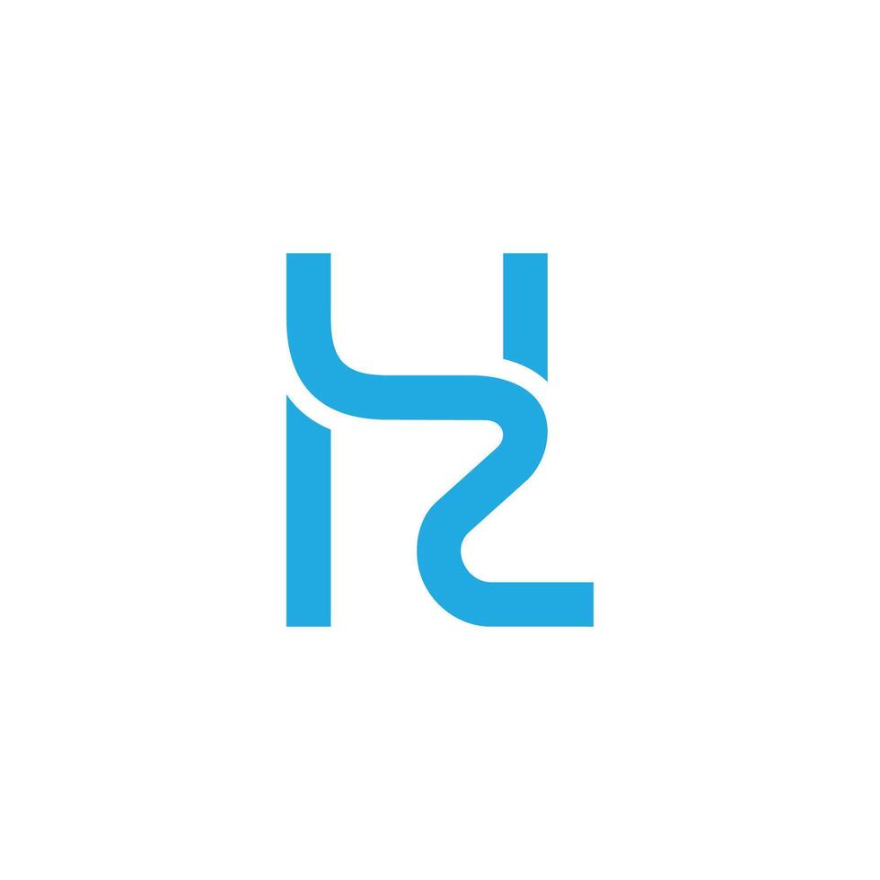 letter h river abstract shape simple logo vector