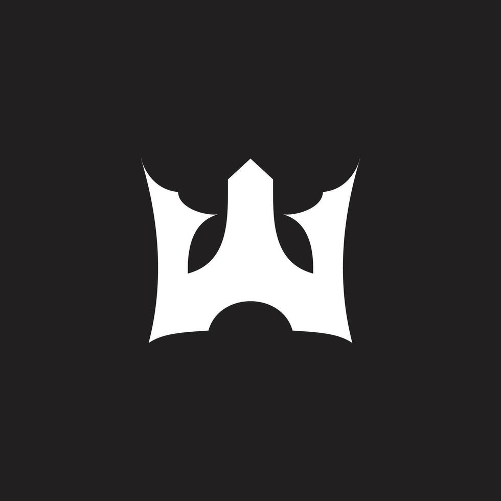 letter w tower design simple geometric logo vector
