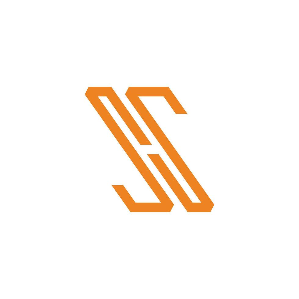 letters sh stripes geometric logo vector