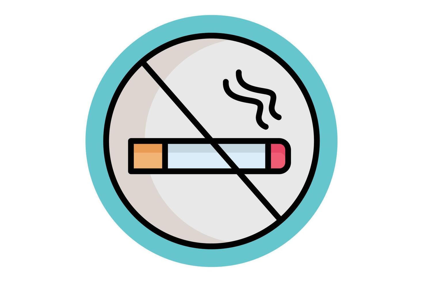 No smoking icon. colored outline icon style. hotel elements illustration vector