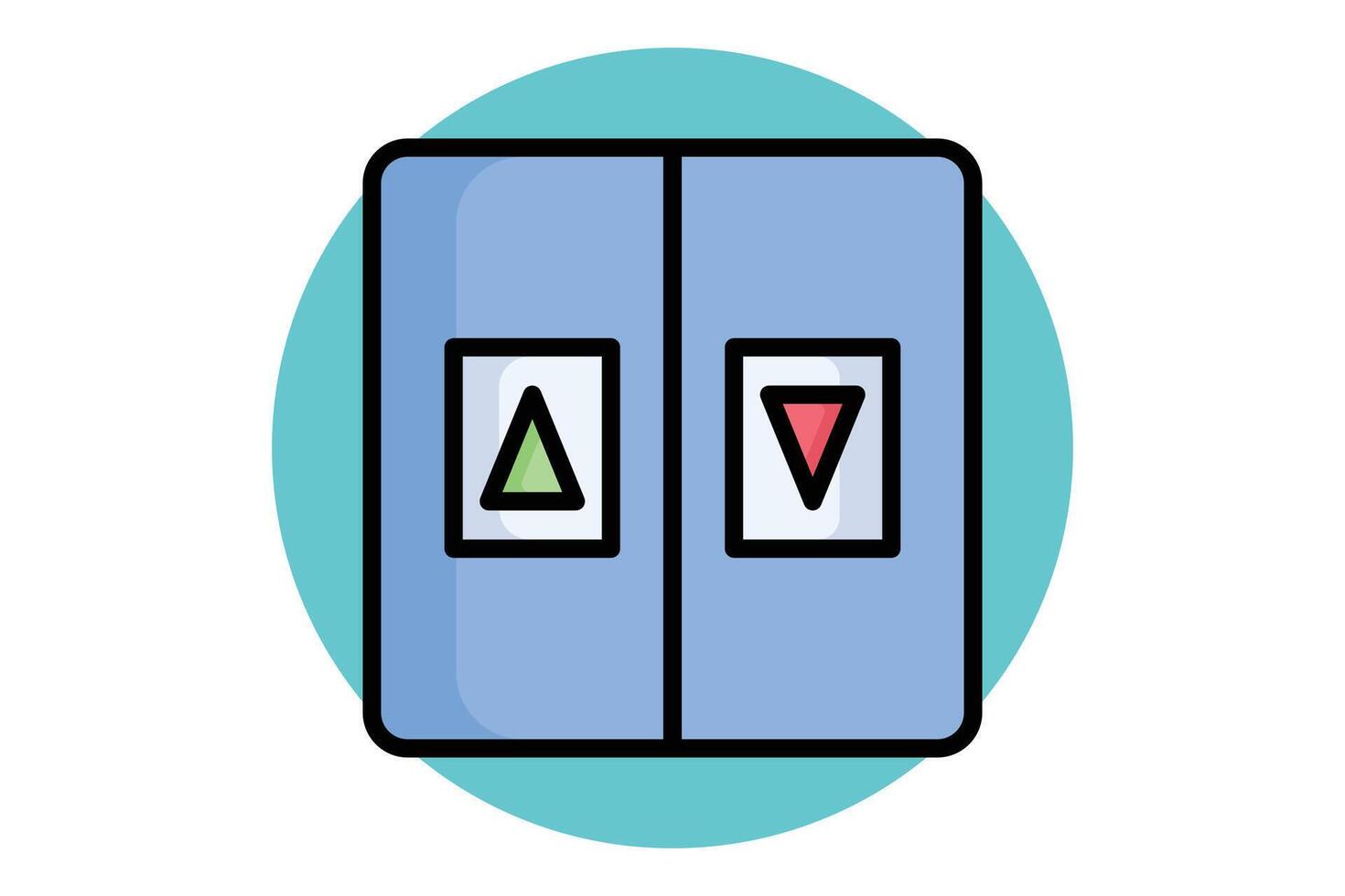 Elevator icon. colored outline icon style. up and down arrow. icon related to reception. hotel elements illustration vector