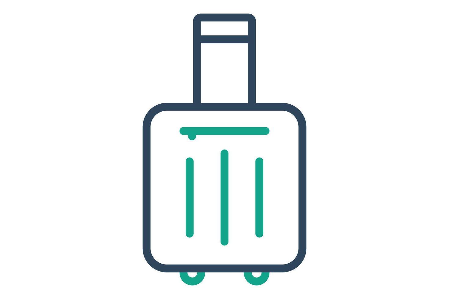 Luggage icon. line icon style. icon related to reception. hotel elements illustration vector