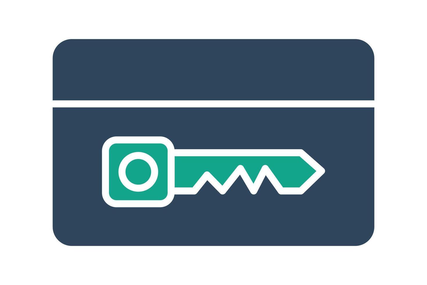 Key card icon. solid icon style. icon related to reception. hotel elements illustration vector