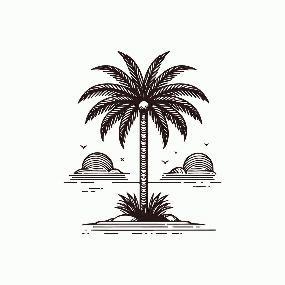 Tropical Palm Tree Design Set vector
