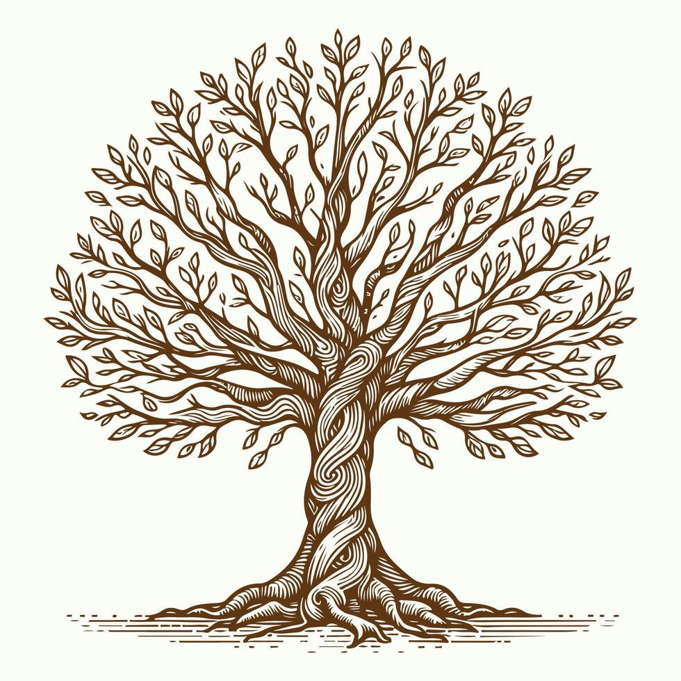 Detailed Hand drawn Tree Design vector