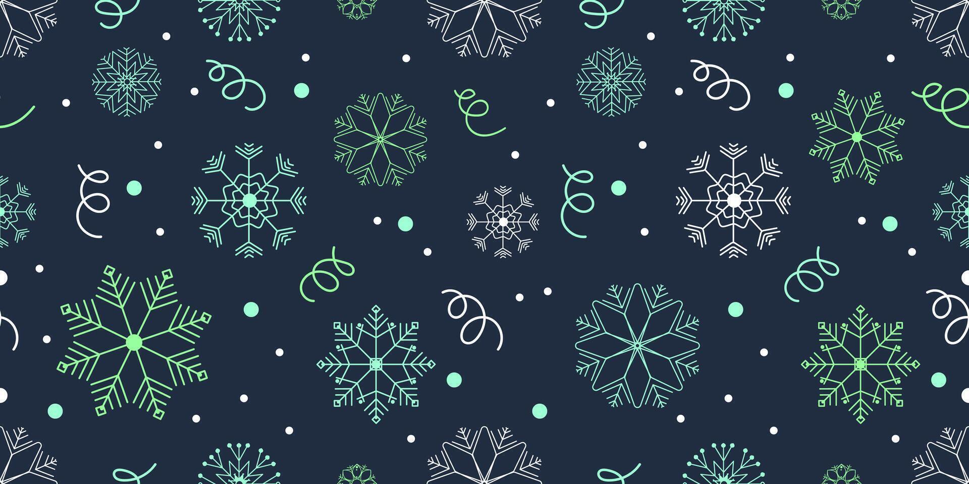 Modern winter decorative seamless pattern with snowflakes and snow. Christmas seamless pattern for textile, gift wrapping paper, clothing, surface textures, fabric, scrapbook. illustration vector