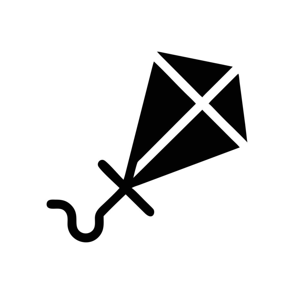 A black and white illustration of a kite vector