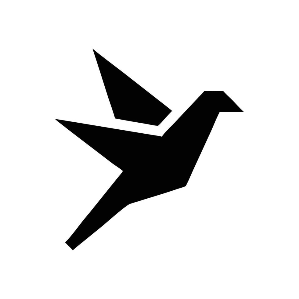 A black bird is flying in the air vector
