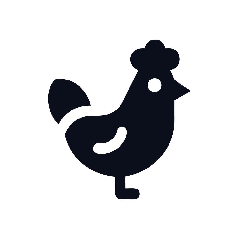 A black chicken icon on a white background vector