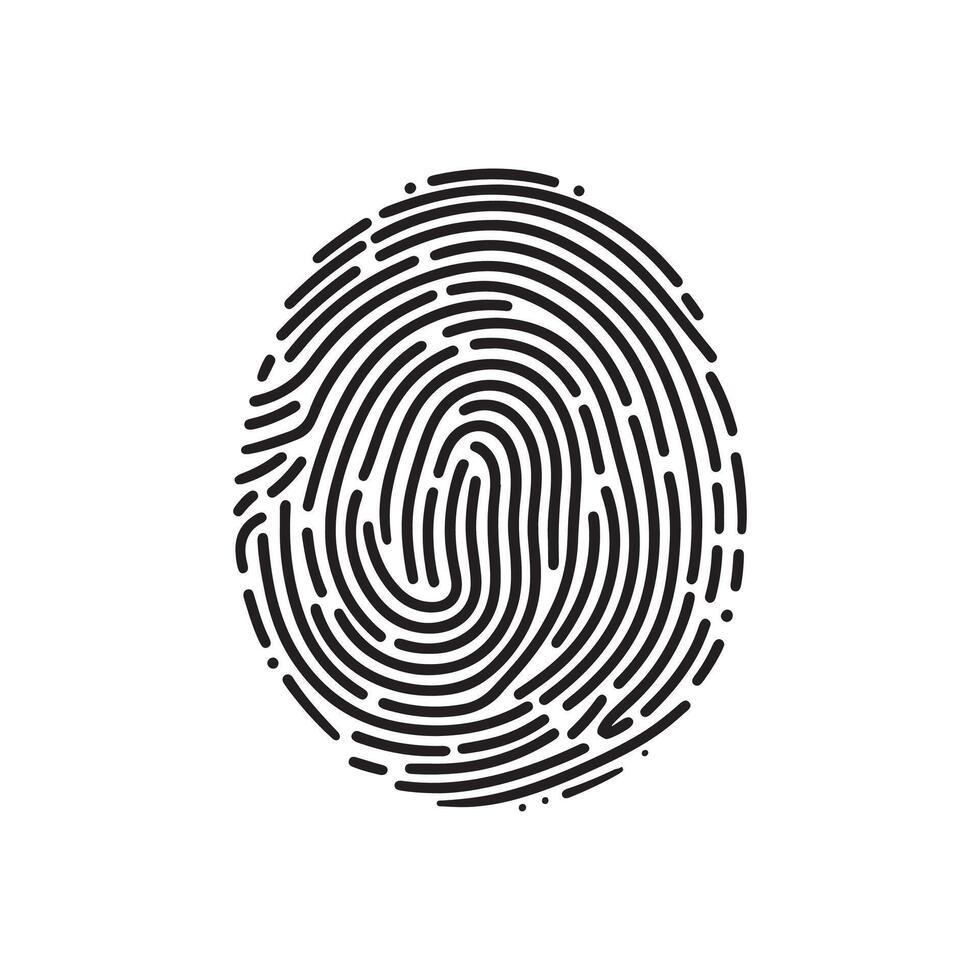Fingerprint icon on white background vector