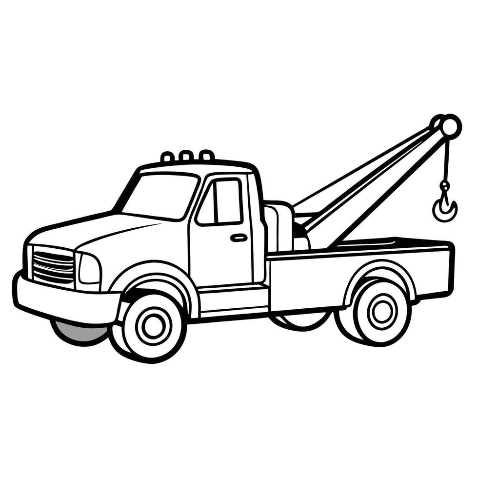 Color Your Own Mighty Tow Truck A Fun Coloring Page for Kids vector