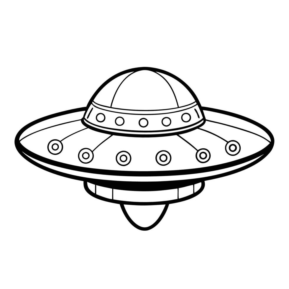 Printable Spaceship Coloring Page for Children A Journey to the Stars vector