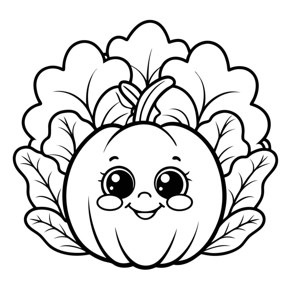 Printable Vegetable Garden Coloring Page for Kids to Learn and Color vector