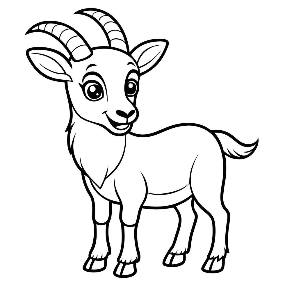 Intricate Printable Coloring Page Featuring a Majestic Urial Animal vector