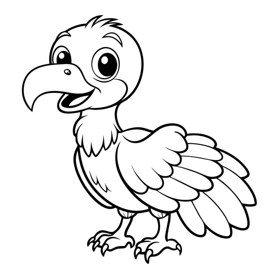 Printable Vulture Coloring Page Designed for Children to Enhance Creativity and Develop Fine Motor Skills vector