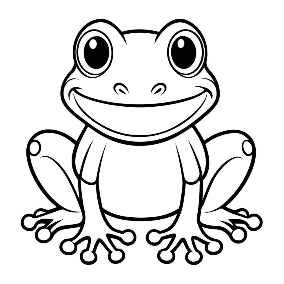 Printable Frog Coloring Page for Kids to Enjoy and Learn vector