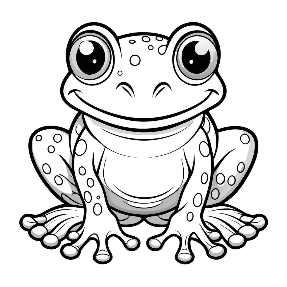 Cute and Fun Frog Coloring Page for Kids, Perfect for Creative and Imaginative Play vector