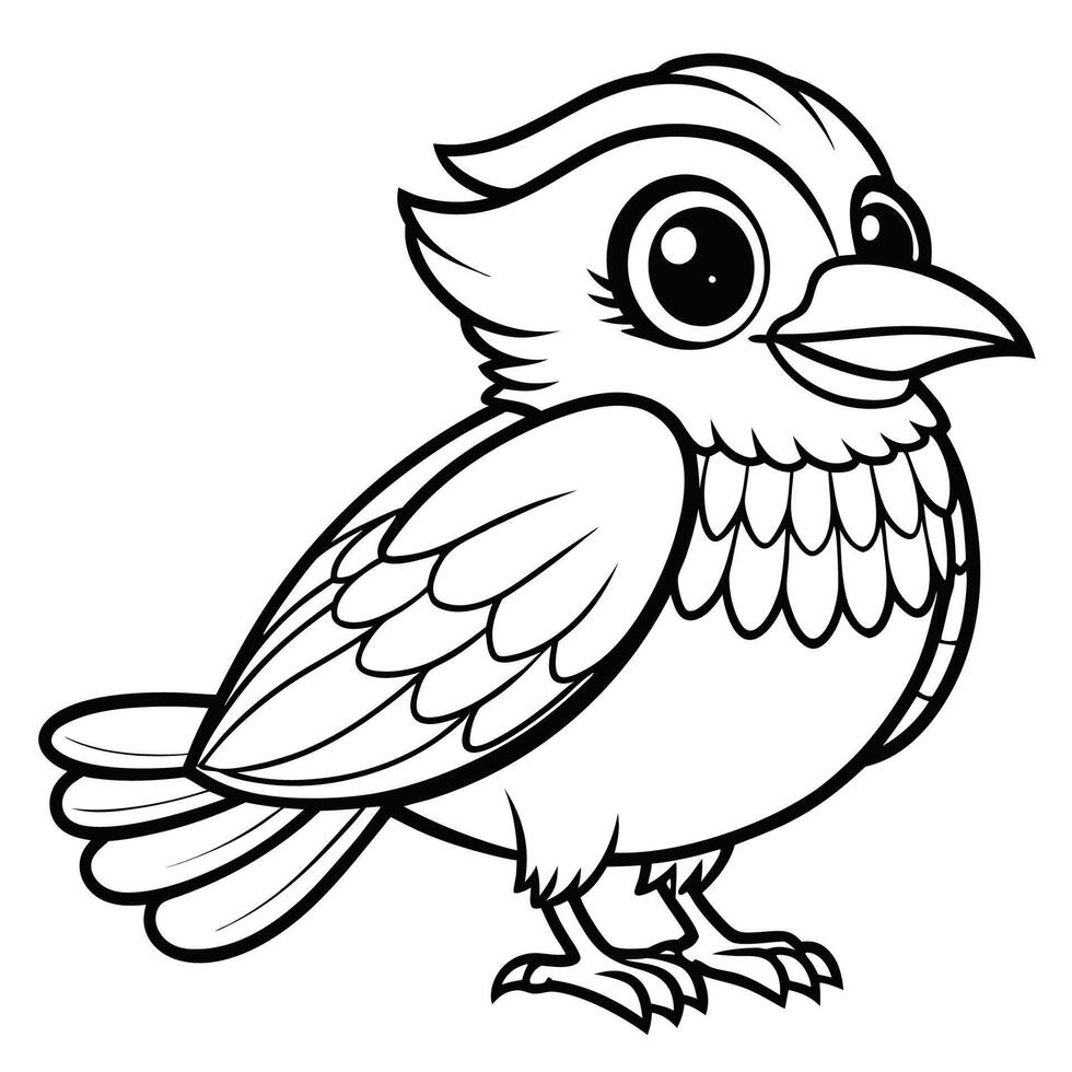 Printable Coloring Page of an Intricate Bird Design vector