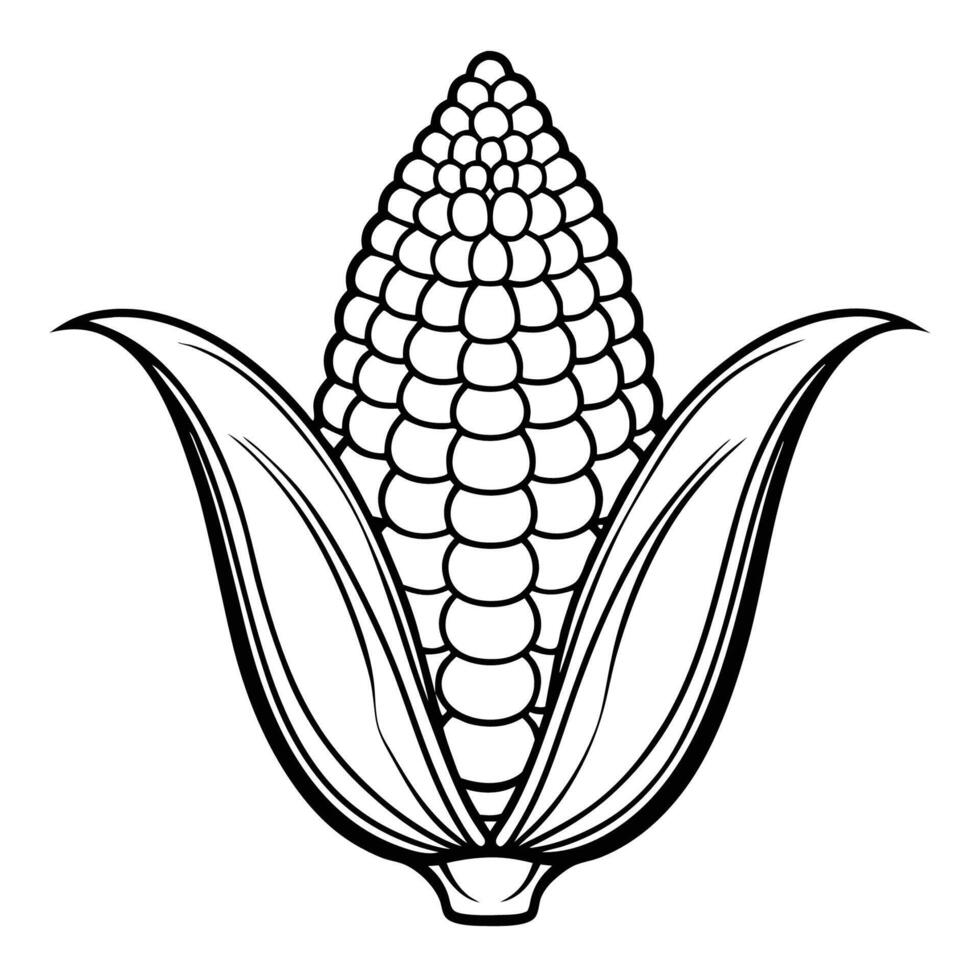 Printable Corn Coloring Page for Young Artists Cultivating Creativity
