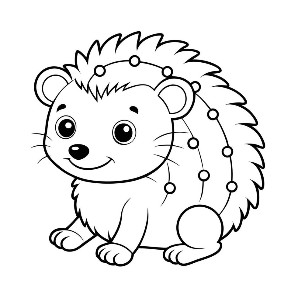 Printable Dot to Dot Hedgehog Coloring Activity for Children vector