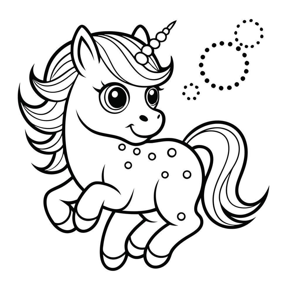 Enchanted Dot to Dot Unicorn Adventure for Young Explorers vector