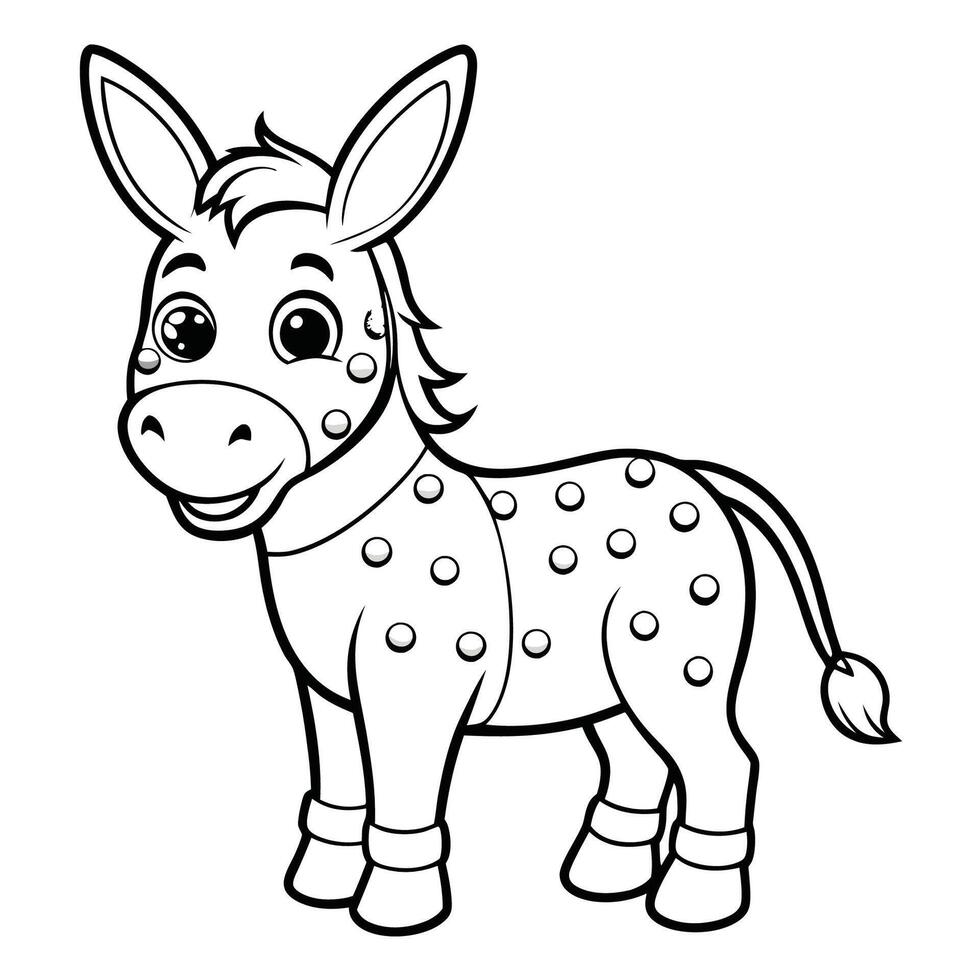 Fun and Educational Dot to Dot Activity A Donkey for Kids to Color vector