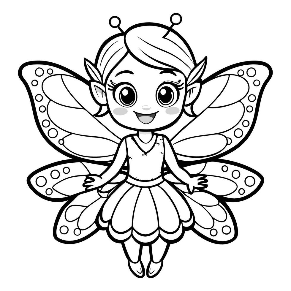 Connect the Dots Fairy Coloring Page for Kids, Numbered Dot to Dot Puzzle vector